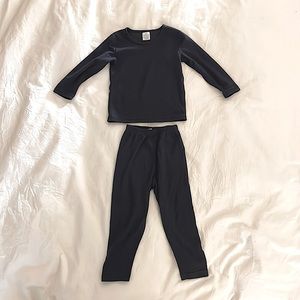 2T - 3T THERMAL LONG JOHNS - TODDLER LAYERING SET, NAVY - LIKE NEW